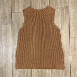 Soft Surroundings Sleeveless Knit Sweater Tank Womens M Brown Ribbed Wool Blend